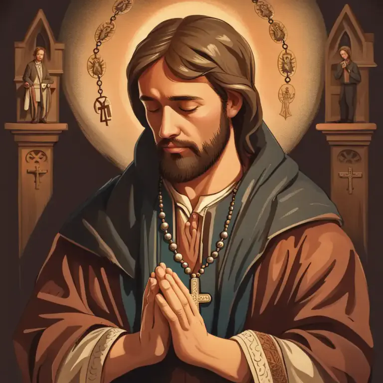 Visual representation of "a man of God/the cloth" - A man who is deeply religious and follows the teachings of God closely.