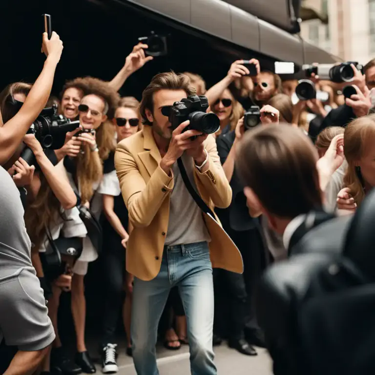 Visual representation of "crowd around" - To be eager to get near someone or something.