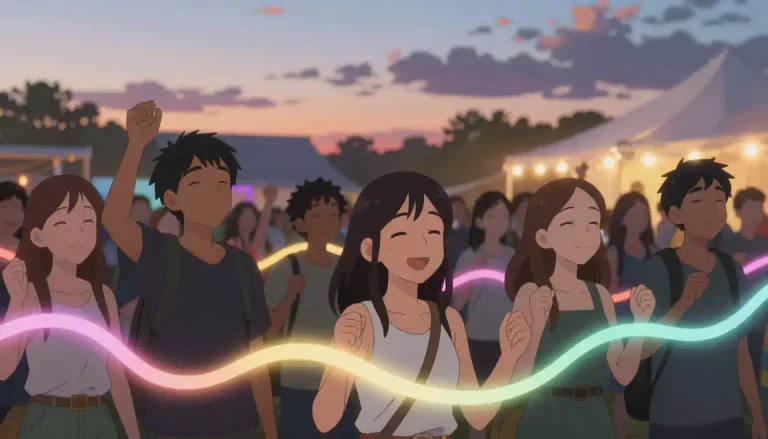 Visual representation of "vibes" - A person's emotional state or the atmosphere of a place as communicated to and felt by others