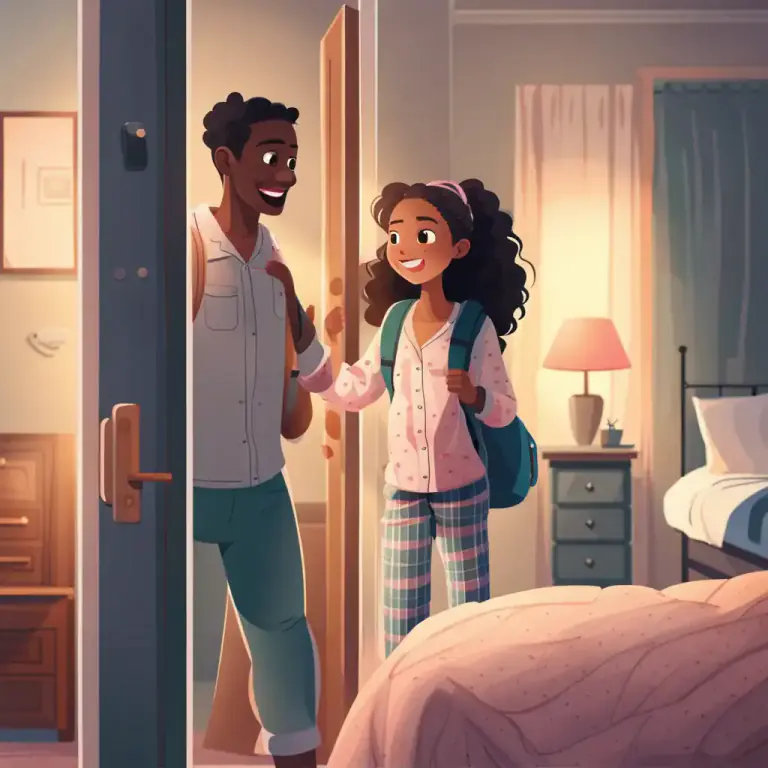 Visual representation of "sleepover" - Any stay with friends or family in which you spend the night at their place