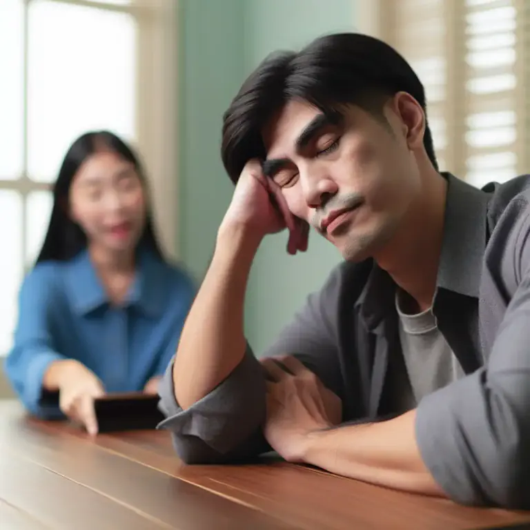 Visual representation of "wearily" - In a way that shows you are bored or annoyed