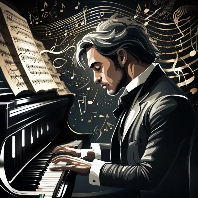 Visual representation of "idiomatic" - Following the unique characteristics or style of a piece of music or art
