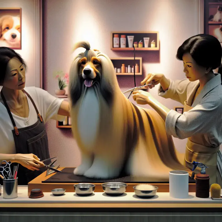 Visual representation of "afghan" - A breed of dog known for its long, silky coat.