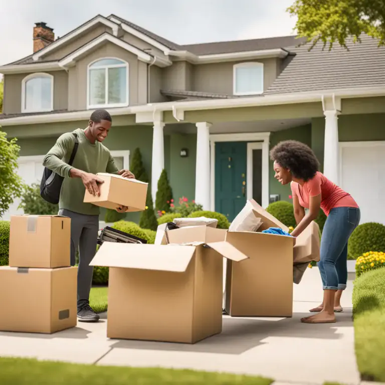 Visual representation of "sell up" - To sell everything that you own, especially your business or your house