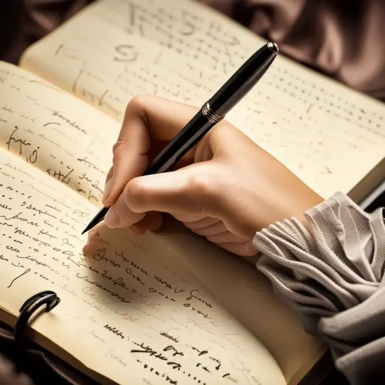 Visual representation of "set down" - To write or print something on a page or electronic document.