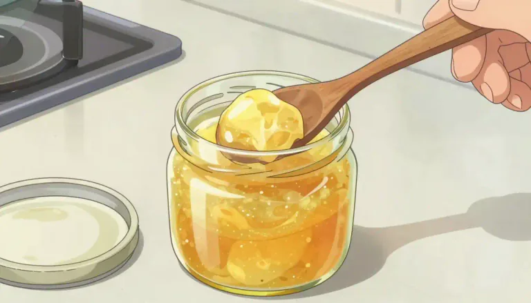 Visual representation of "ghee" - A type of clarified butter used in South Asian cuisines.
