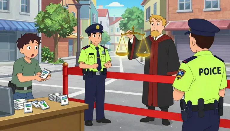 Visual representation of "criminalize" - To make an action or behavior illegal or punishable by law