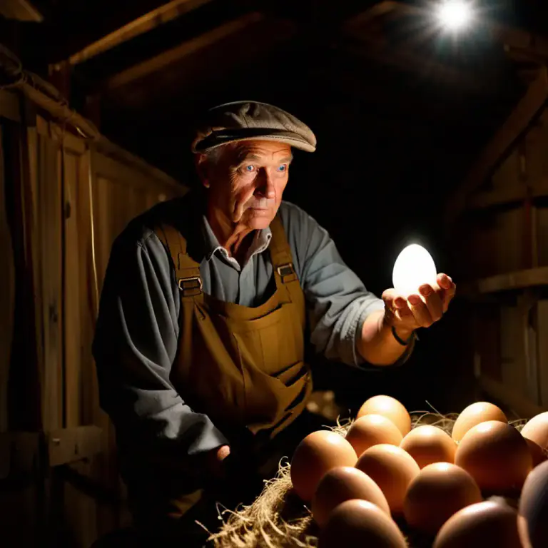 Visual representation of "candle" - To examine an egg by holding it up to a light
