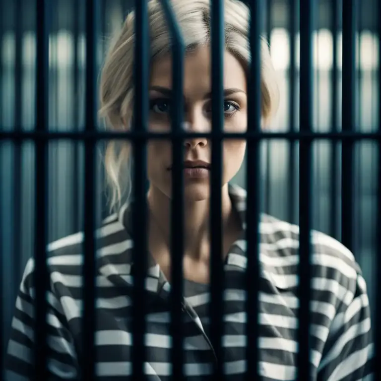 Visual representation of "be in the can" - In jail or prison.