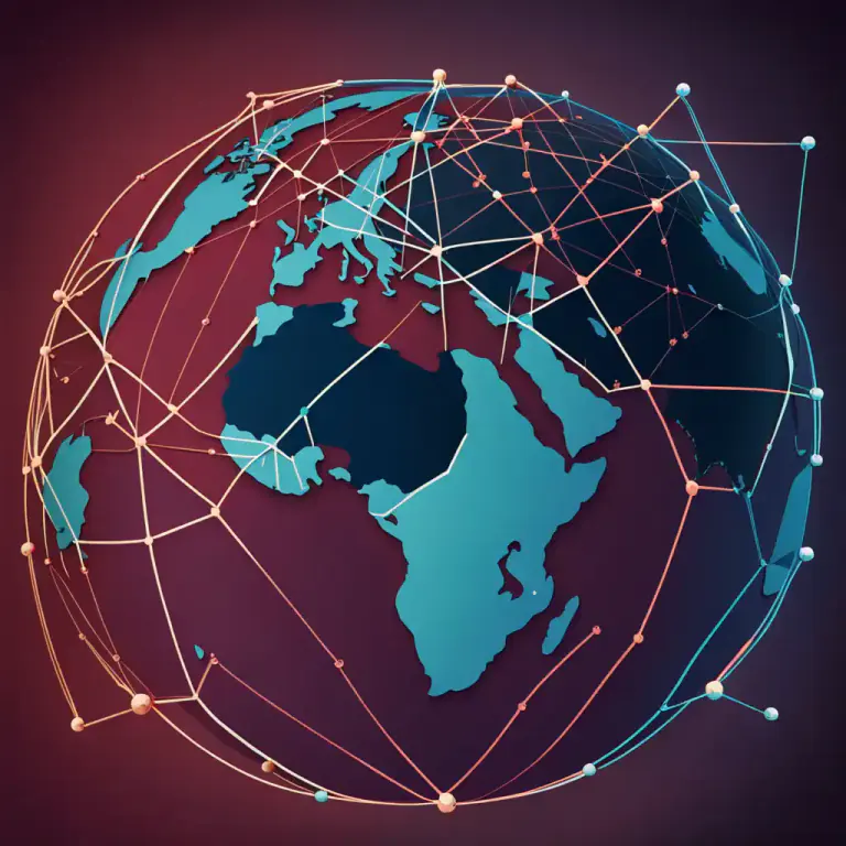 Visual representation of "commerce" - The global economic system of transactions between nations.