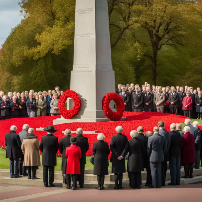 Visual representation of "remembrance" - A service or ceremony to remember people who have died, especially in a war.