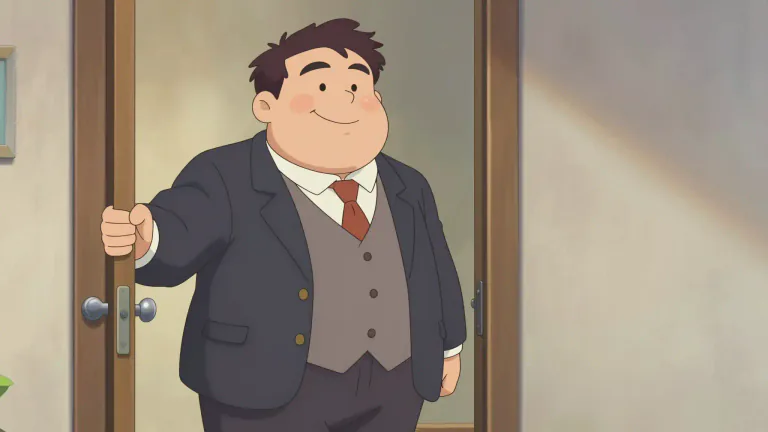 Visual representation of "portly" - Someone, usually a man, who is slightly fat