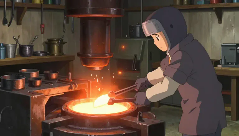 Visual representation of "metallurgical" - Related to the study and technology of metals