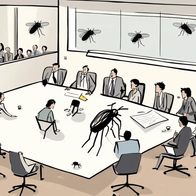 Visual representation of "a fly on the wall" - A person who can secretly watch and listen to what others are doing or saying