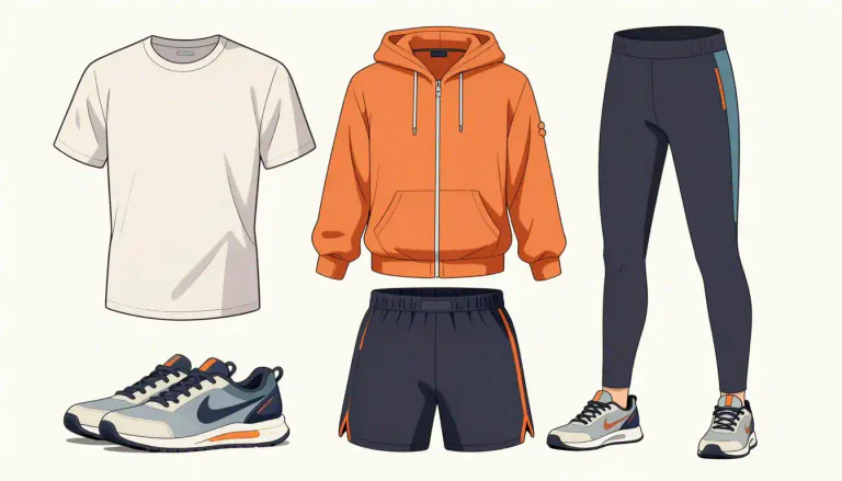 Visual representation of "sportswear" - Clothes that are designed for sports or casual wear.