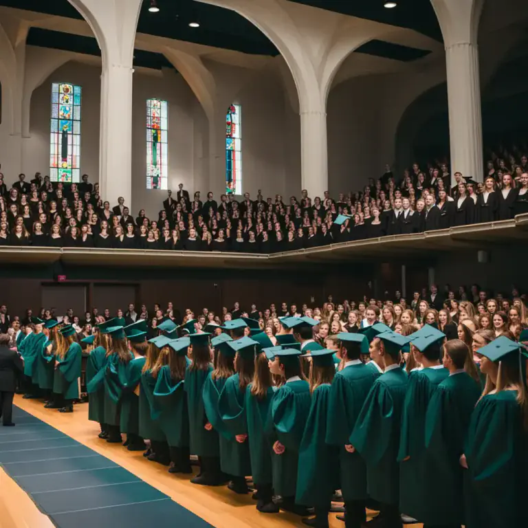 Visual representation of "go/walk down the aisle" - To walk towards the stage for a specific purpose in a ceremonial event