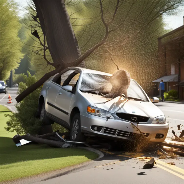 Visual representation of "lam into" - To collide harshly with someone or something