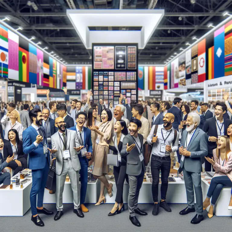 Visual representation of "exhibitor" - An individual or organization that participates in a trade show or expo.
