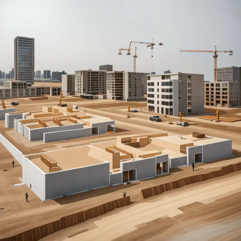 Visual representation of "development" - A place or part of a country where buildings are being produced