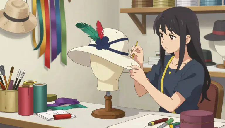 Visual representation of "milliner" - A person who designs, makes or sells women's hats.