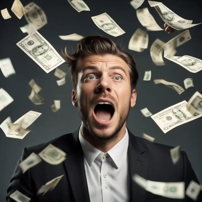 Visual representation of "slosh about" - To spend money or resources carelessly and lavishly