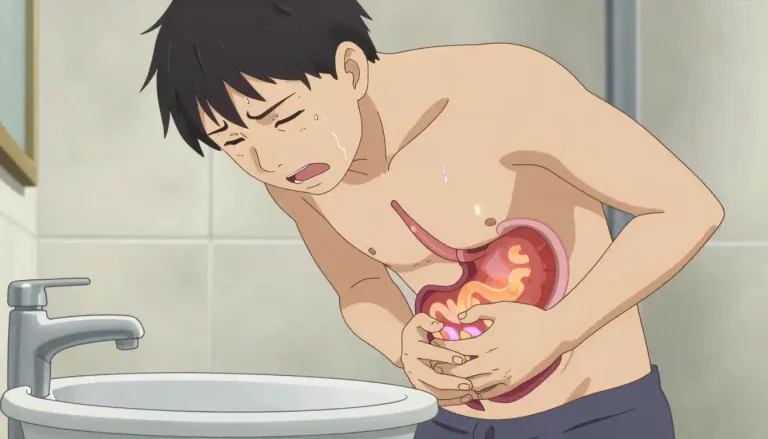 Visual representation of "gastroenteritis" - A stomach and intestine illness causing vomiting and diarrhea.