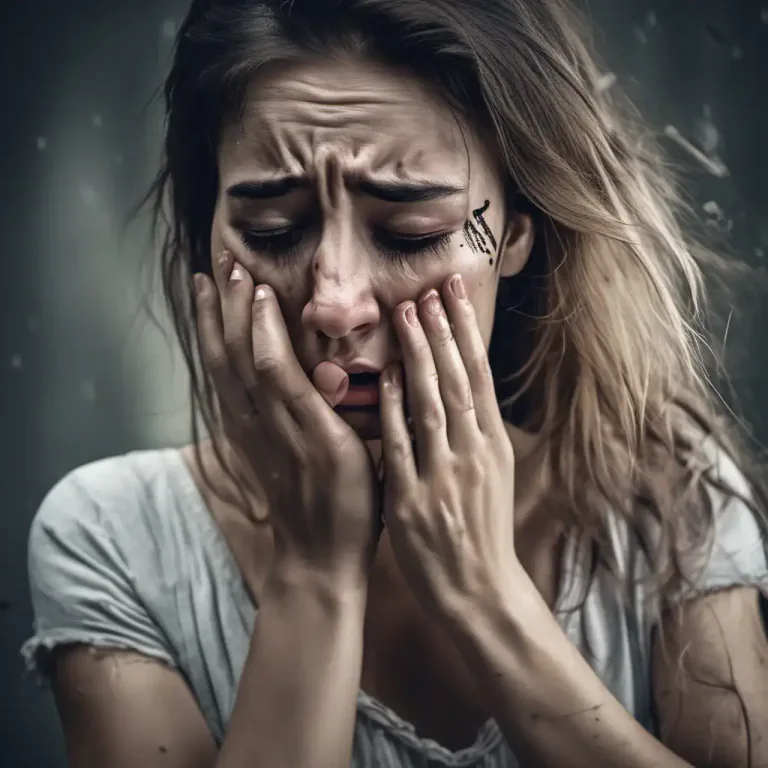 Visual representation of "choke back" - To stop yourself from showing a strong emotion.