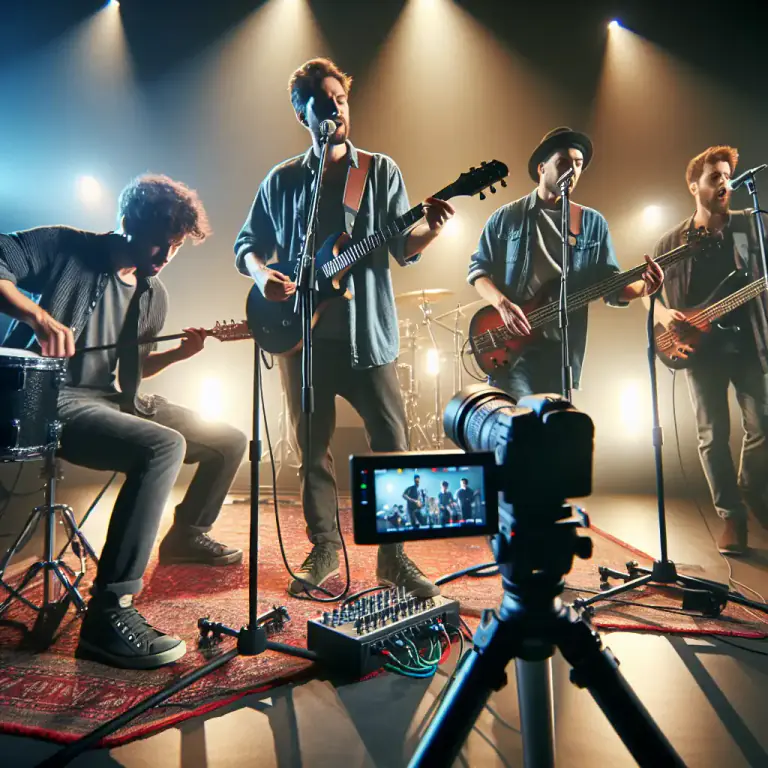 Visual representation of "video" - A short film clip made by a band or singer to promote their music