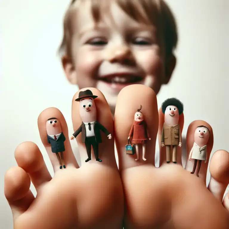 Visual representation of "piggy" - A toe or a finger, especially in the context of a child's game or rhyme.