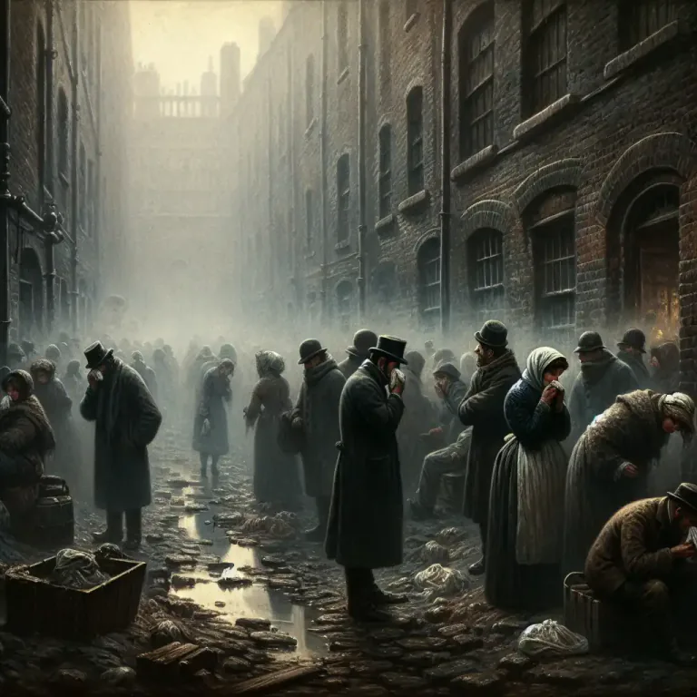 Visual representation of "miasma" - An outdated belief that diseases are caused by dirty air