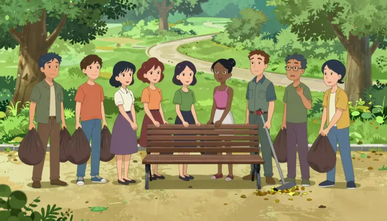 Visual representation of "collective" - Done by people acting as a group.