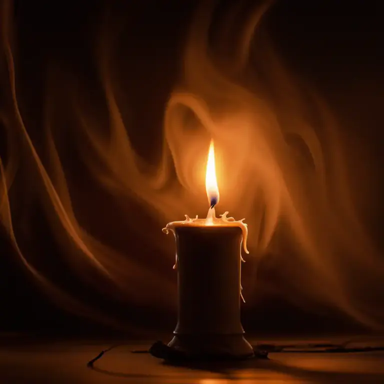 Visual representation of "gutter" - To burn weakly or unsteadily