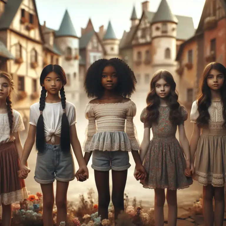 Visual representation of "girlhood" - The collective state of all girls as a group or community.