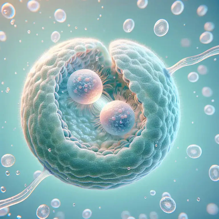 Visual representation of "cleavage" - The process by which cells divide to form two new cells