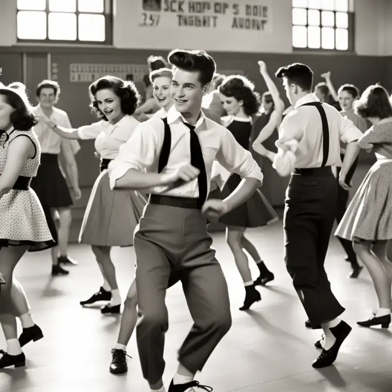 Visual representation of "hop" - A party or dance.