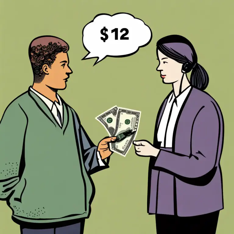 Visual representation of "split the difference" - To agree on a middle point between two amounts or values
