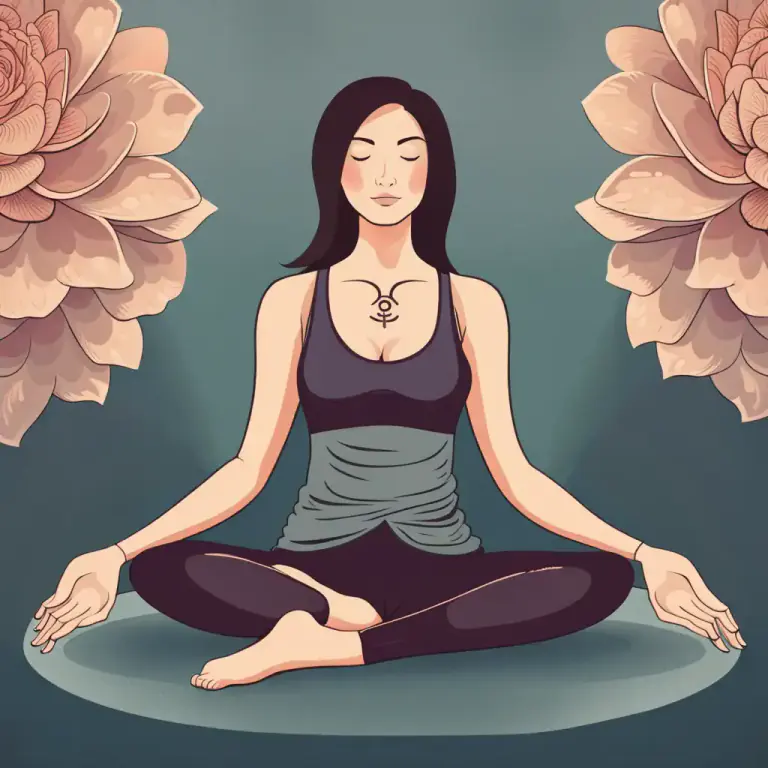 Visual representation of "lotus" - A yoga position where you sit with your legs crossed and each foot is on the thigh of the other leg.