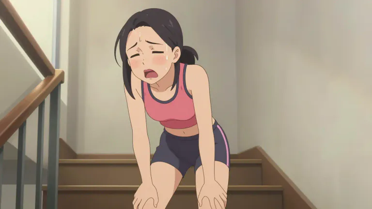 Visual representation of "puff" - To breathe rapidly and with difficulty, often due to exhaustion.