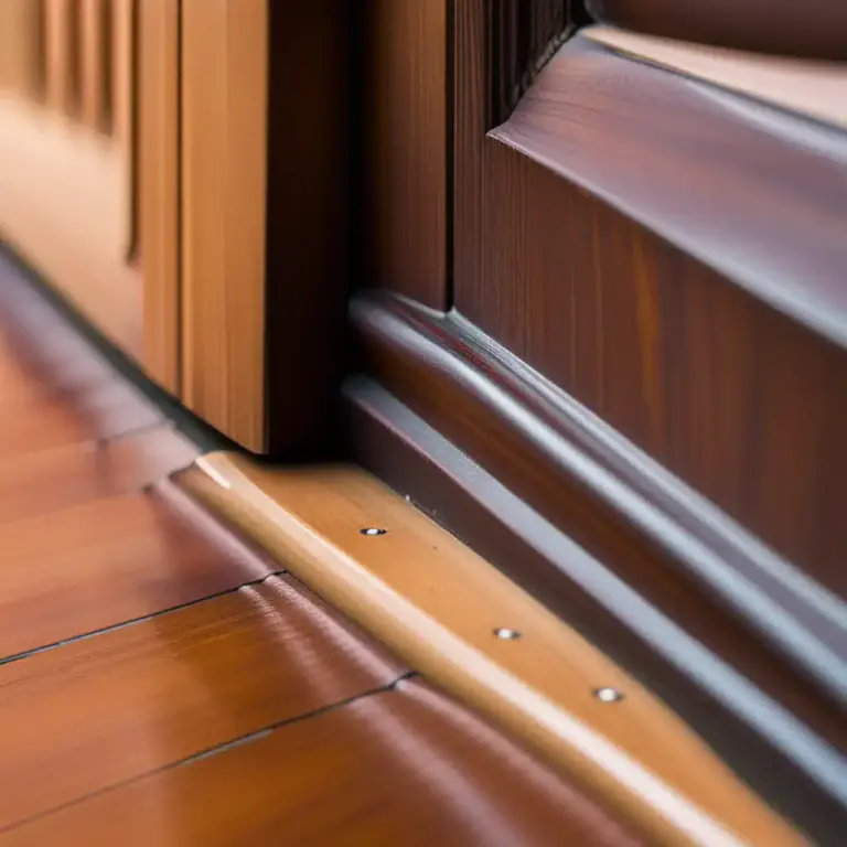 Visual representation of "sill" - A horizontal piece that forms the bottom of something, like a doorframe.