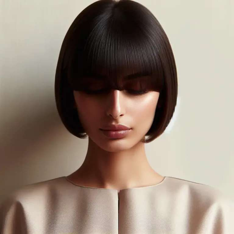 Visual representation of "fringe" - A part of hair cut to hang over the forehead