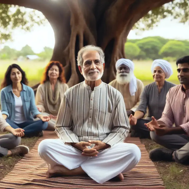 Visual representation of "baba" - A spiritual guide or guru in Hinduism or Sikhism.