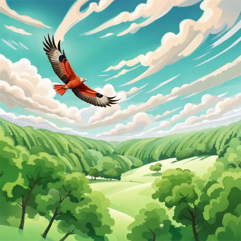 Visual representation of "kite" - In bird behavior, it refers to birds of prey such as the red kite and black kite, that are known for their graceful flight.