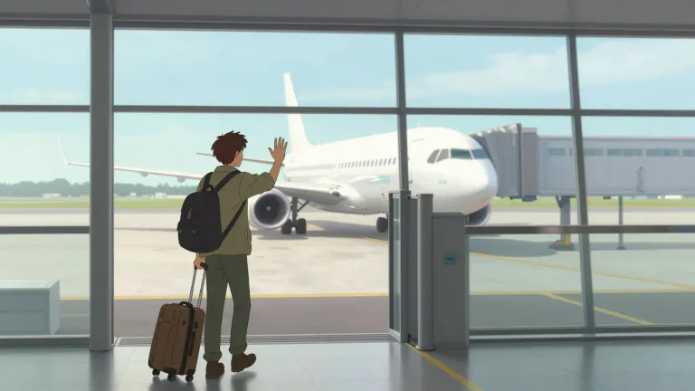 Visual representation of "departure" - The action of leaving a place, often to start a journey