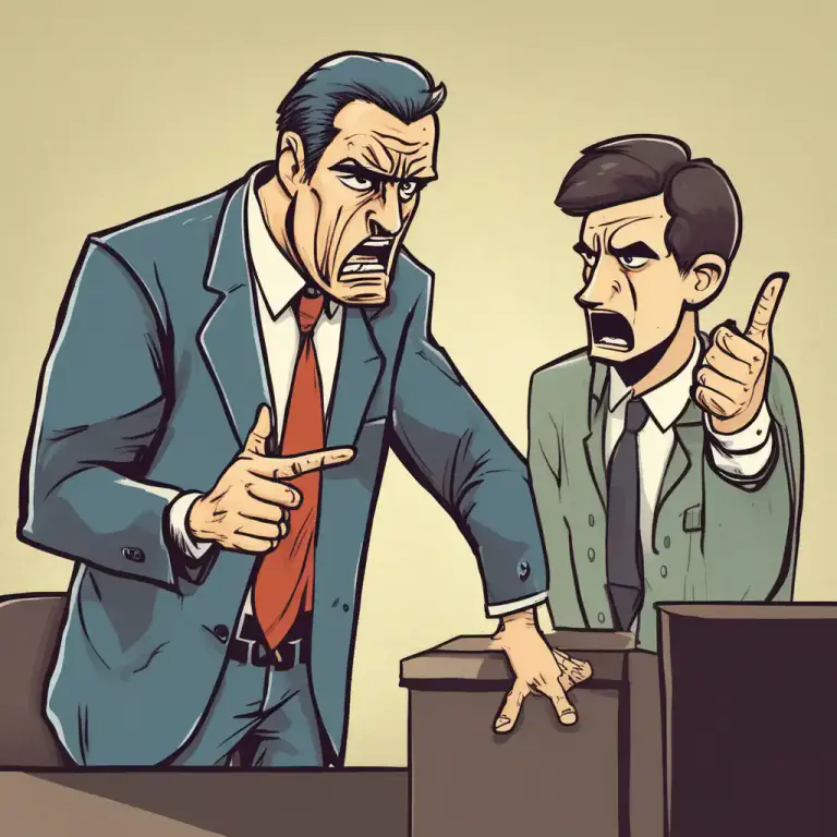 Visual representation of "ream out" - To strongly criticize or scold someone.