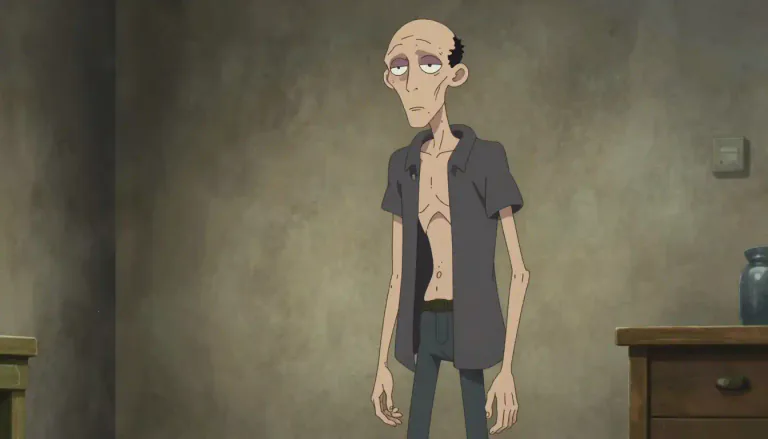 Visual representation of "gaunt" - Very skinny, especially because of sickness or hunger.