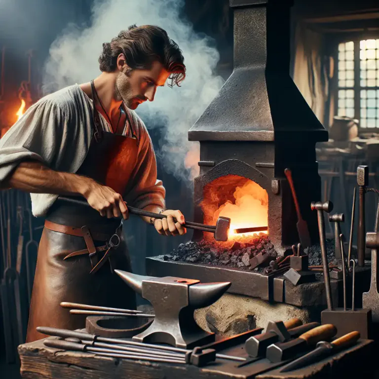 Visual representation of "tongs" - A tool used to hold or move things in a forge or a furnace.
