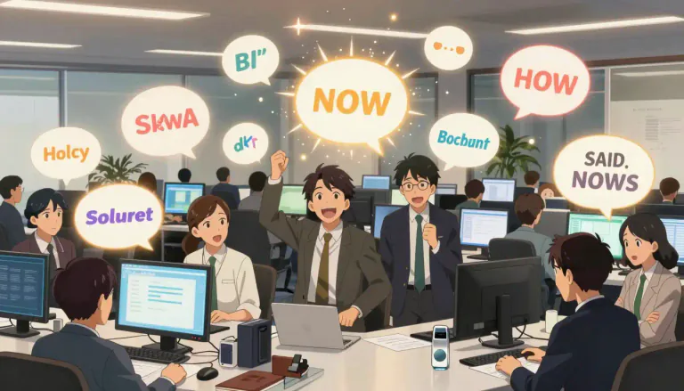 Visual representation of "buzzword" - A term or phrase that is very popular or trendy often used in media or business.