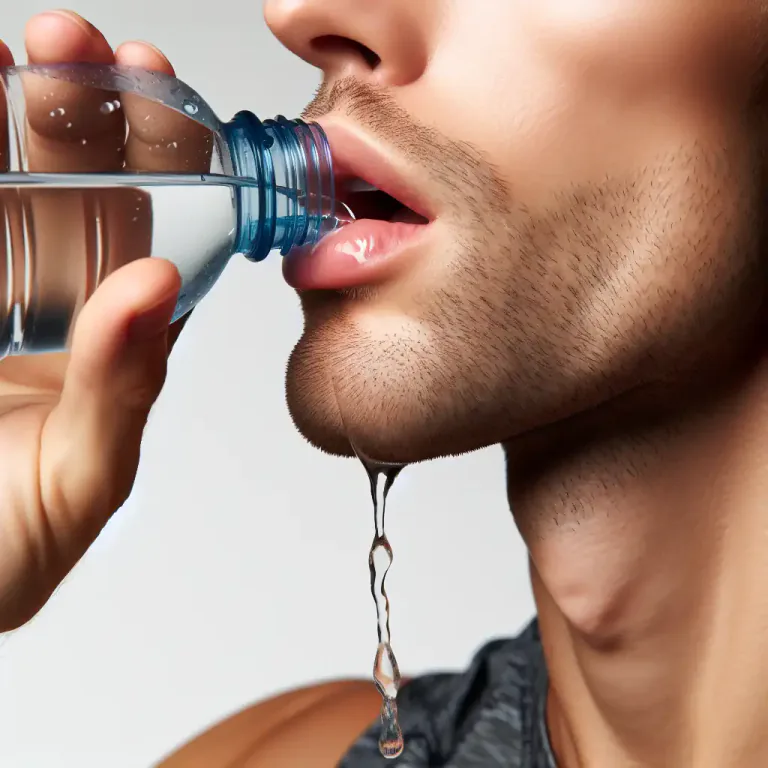 Visual representation of "backwash" - Liquid that flows back into a bottle when someone drinks directly from it.