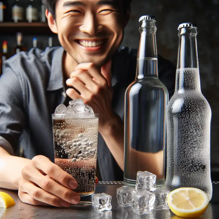 Visual representation of "mixer" - A non-alcoholic drink that can be mixed with alcohol.