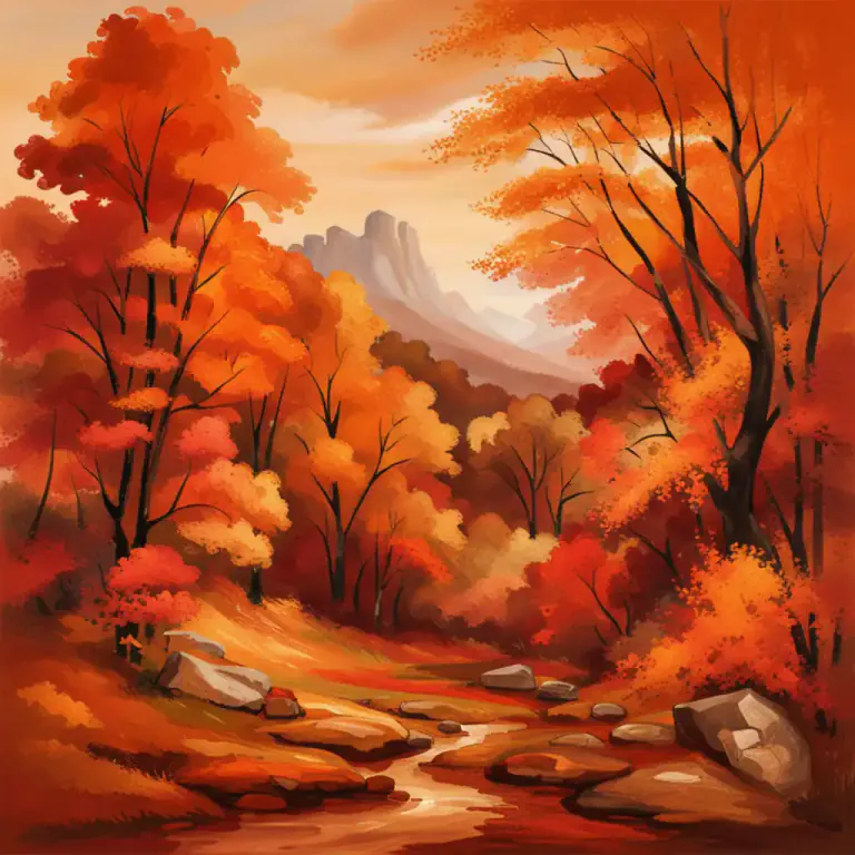 Visual representation of "rusty" - Having the color of rust, a mix of brown and orange.